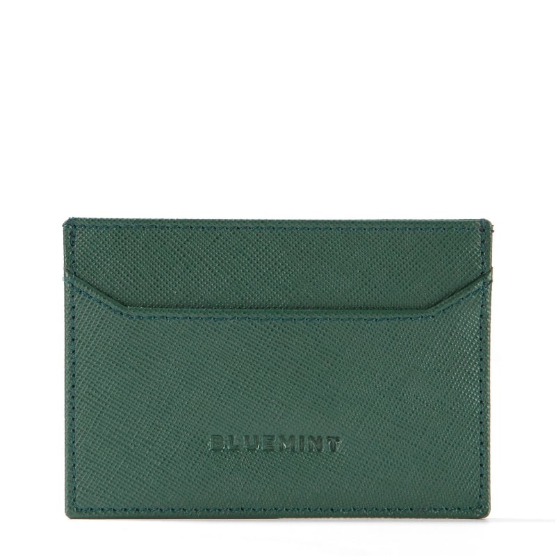 bluemint WALLACE GREEN Cross-Grain Leather Cardholder