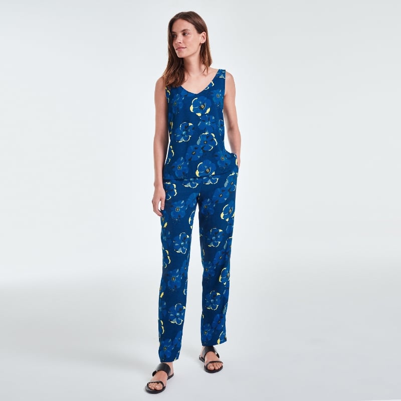 Bluemint ZOE NAVY MOON FLOWER Printed Tapered Trousers