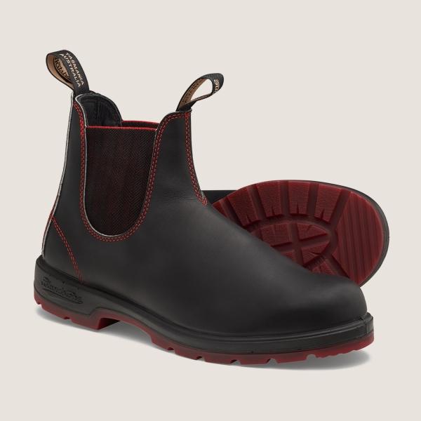 Blundstone Men's Classics Chelsea Boots - Black / Red