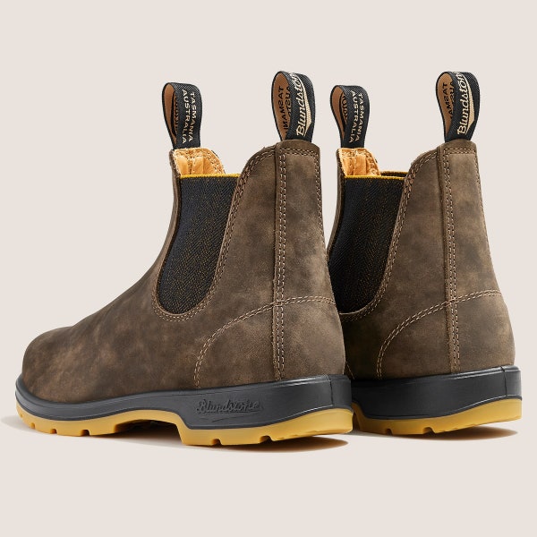 Blundstone Men's Classics Chelsea Boots - Rustic Brown / Mustard-Black