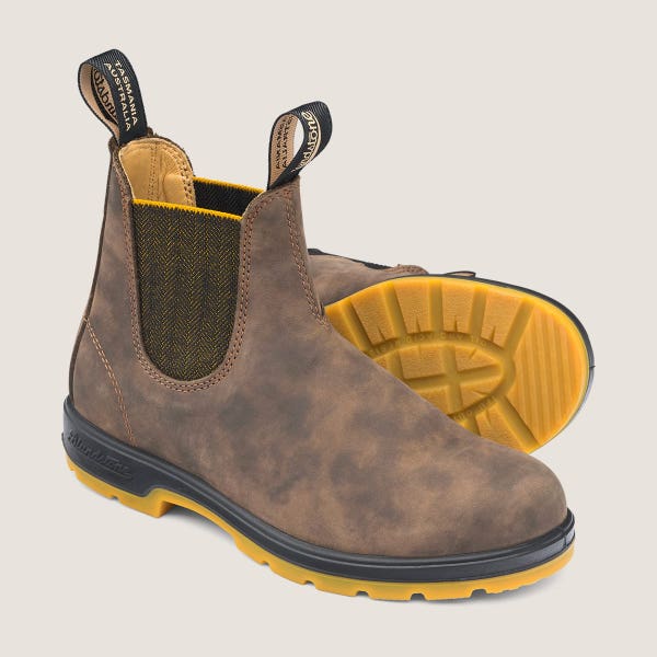 Blundstone Youth Classics Chelsea Boots - Rustic Brown / Mustard