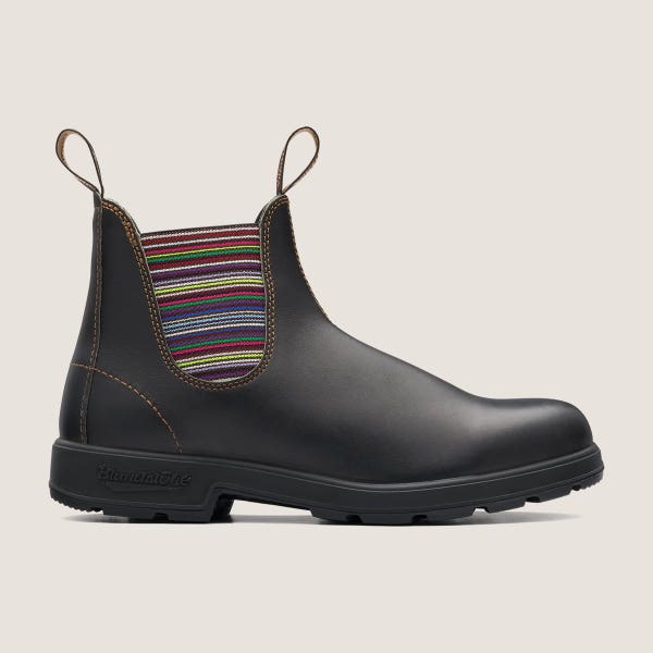 blundstone Youth Originals Chelsea Boots - Stout Brown / Stripes
