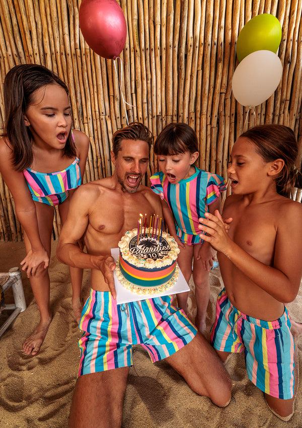 Boardies Cake Stripe Swim Shorts - Father & Son Set