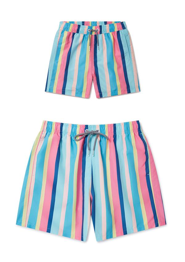 boardies Cake Stripe Swim Shorts - Father & Son Set