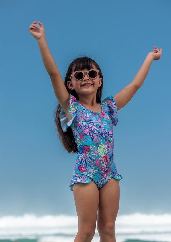 Boardies Coral Little Girls Swimsuit
