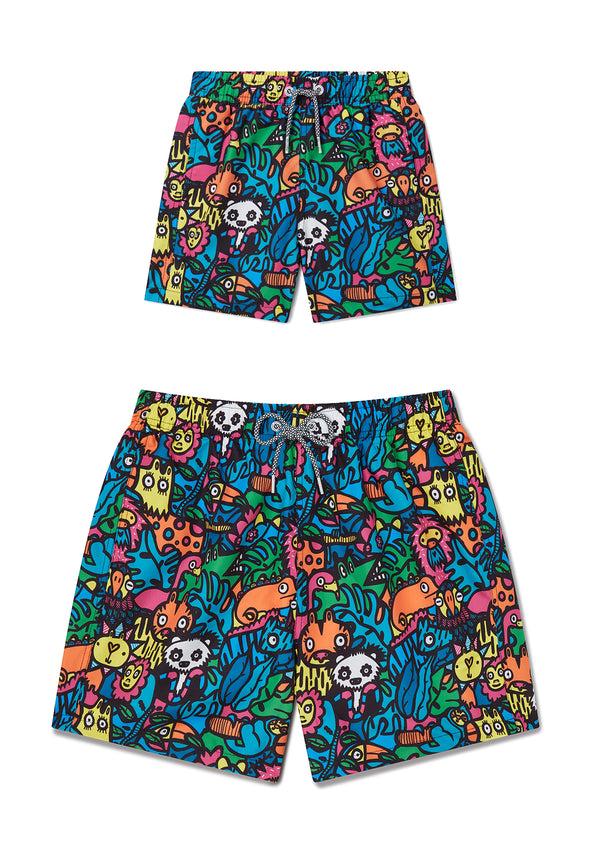 boardies Munday Jungle Swim Shorts - Father & Son Set
