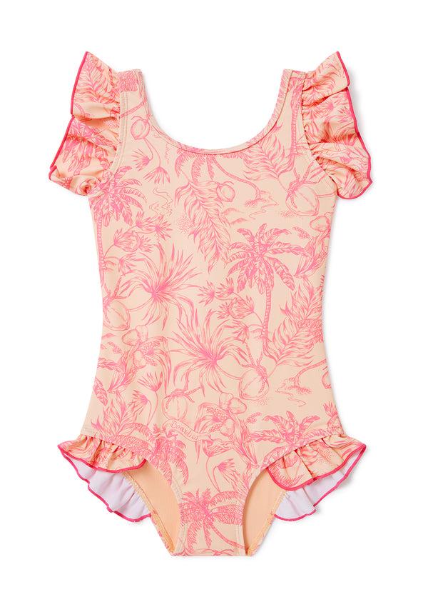 boardies Peach Please Little Girls Swimsuit