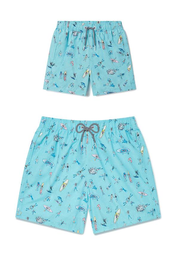 boardies Sea Folk Swim Shorts - Father & Son Set