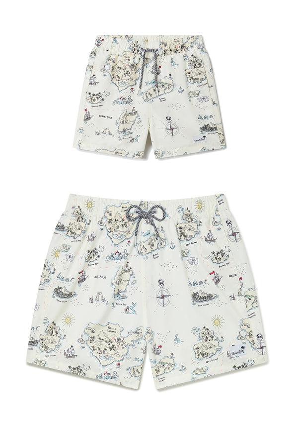 boardies Treasure Map Swim Shorts - Father & Son Set