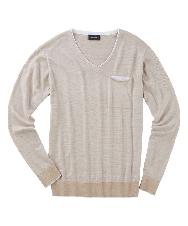 Bobby Jones 100% Pima Cotton V-Neck Pocket Pullover Sweater
