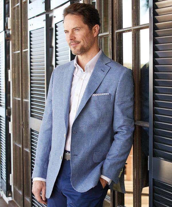 bobby jones Ames Linen-Wool Houndstooth Sport Coat