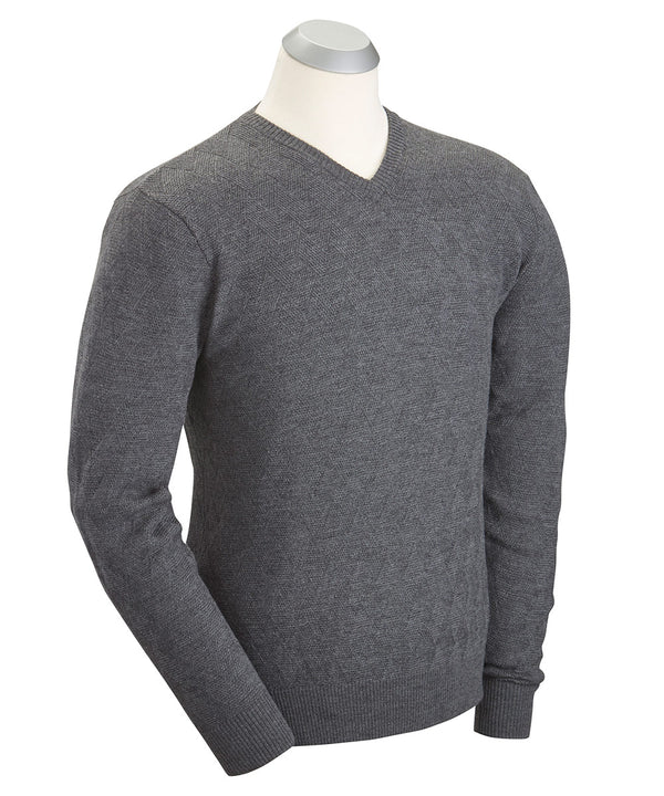 Bobby Jones Basketweave V-Neck Sweater