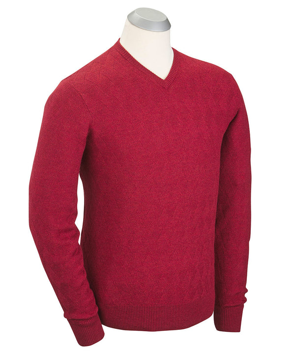 bobby jones Basketweave V-Neck Sweater