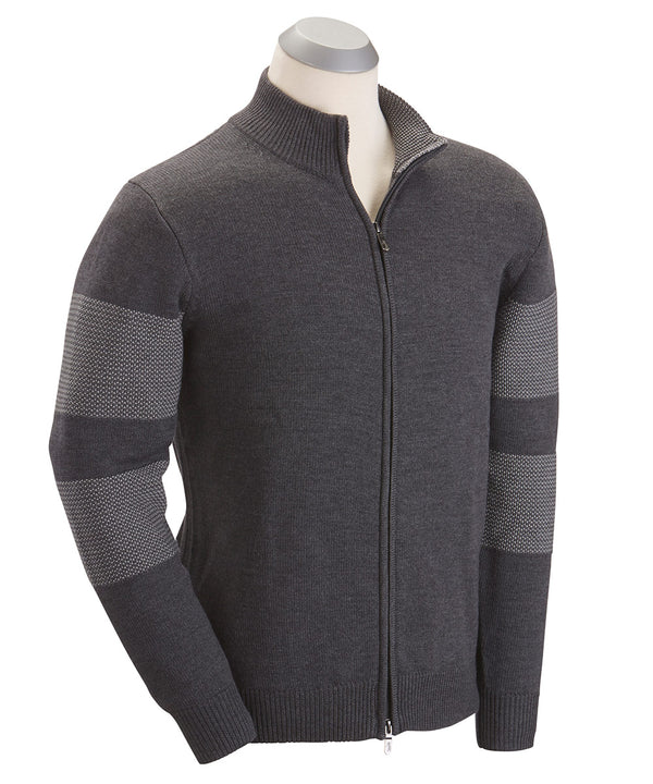 bobby jones Jacquard Full-Zip Wool Cardigan