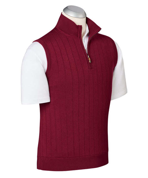 bobby jones Solid Quarter-Zip Wind Sweater Vest