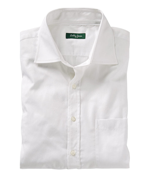 bobby jones Solid White Long Sleeve Sport Shirt