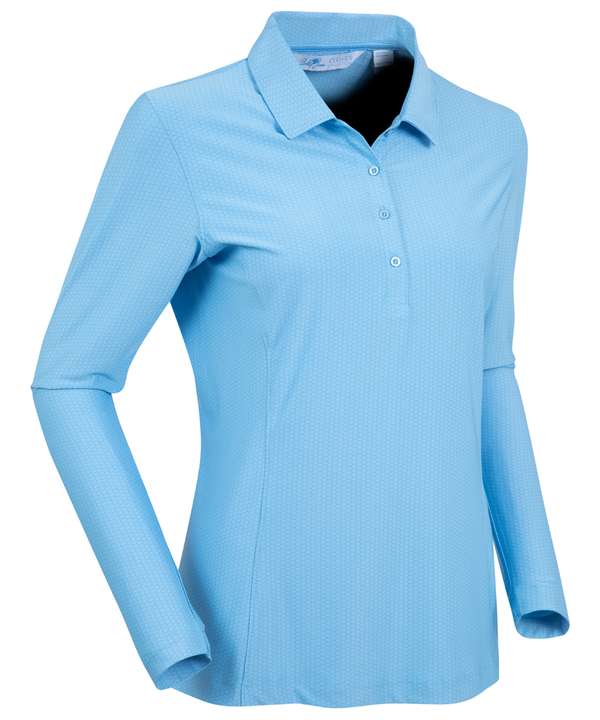 bobby jones Women's Balata Print Long-Sleeve Polo