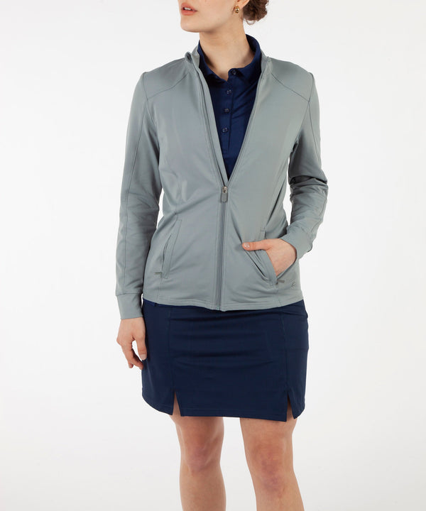 bobby jones Women's Tech Solid Full-Zip Jacket