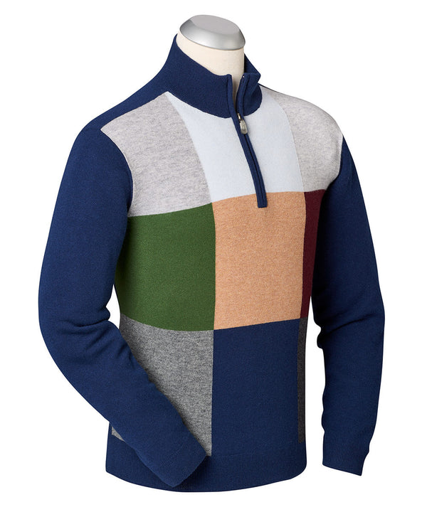 bobby jones Cashmere Colorblock Quarter-Zip Sweater