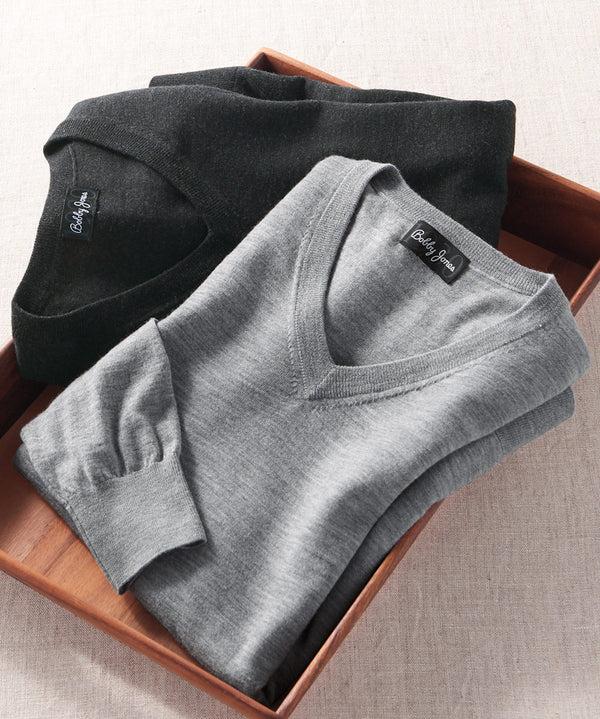 Bobby Jones Fine Gauge 100% Merino Wool V-Neck Sweater