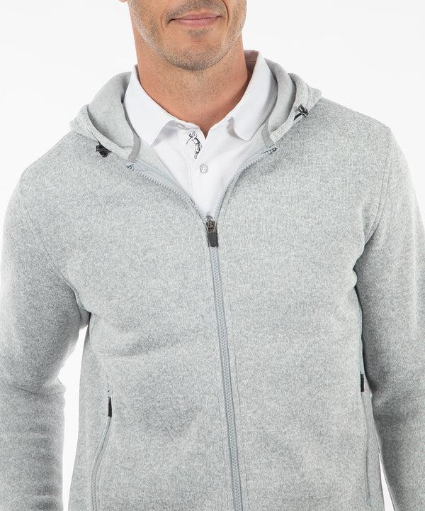 Bobby Jones Heathered Full Zip Performance Fleece Hoody Jacket