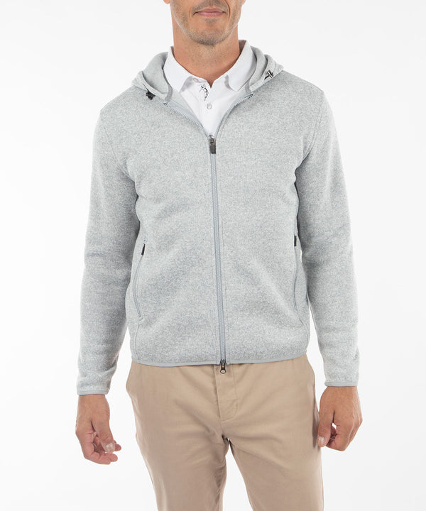 bobby jones Heathered Full Zip Performance Fleece Hoody Jacket