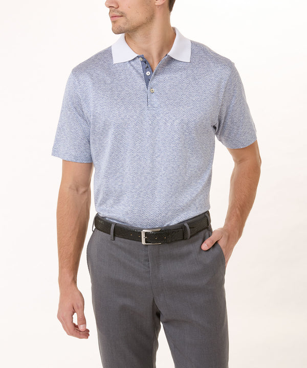 Bobby Jones Heritage Italian Cotton-Silk Geo Print Polo Shirt
