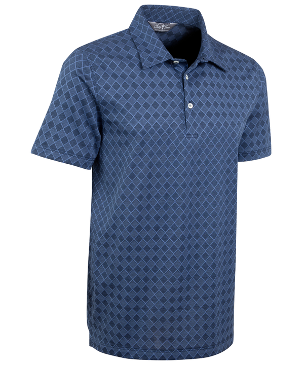 bobby jones Heritage Loreto Diamond Grid Jacquard Italian Cotton Short-Sleeve Polo