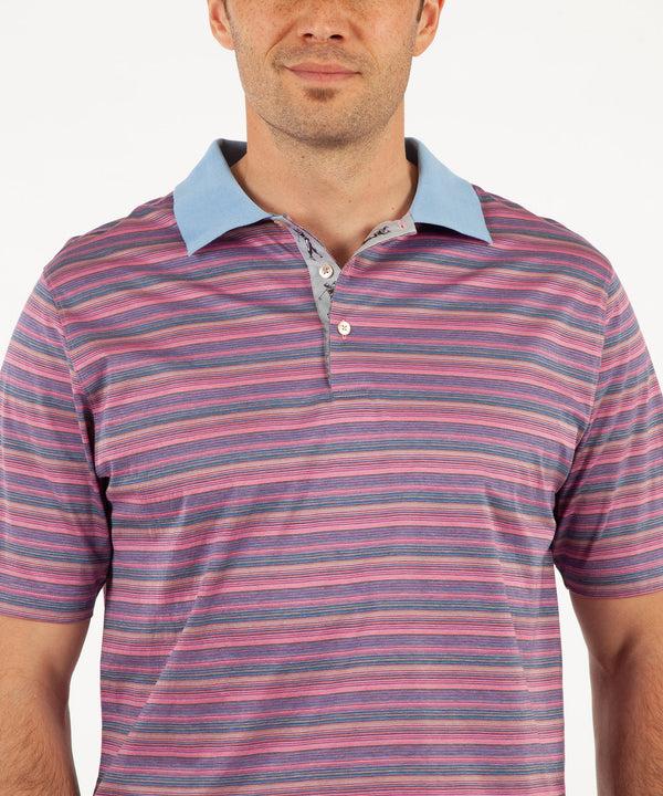 Bobby Jones Heritage Luxe 100% Italian Cotton Jersey Multi-Stripe Polo Shirt