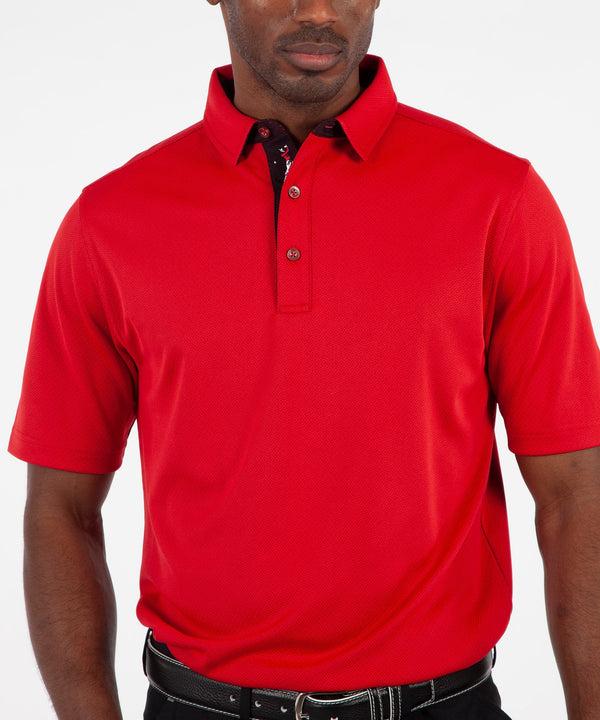 Bobby Jones Performance Double Knit Diamond Jacquard Short Sleeve Polo Shirt