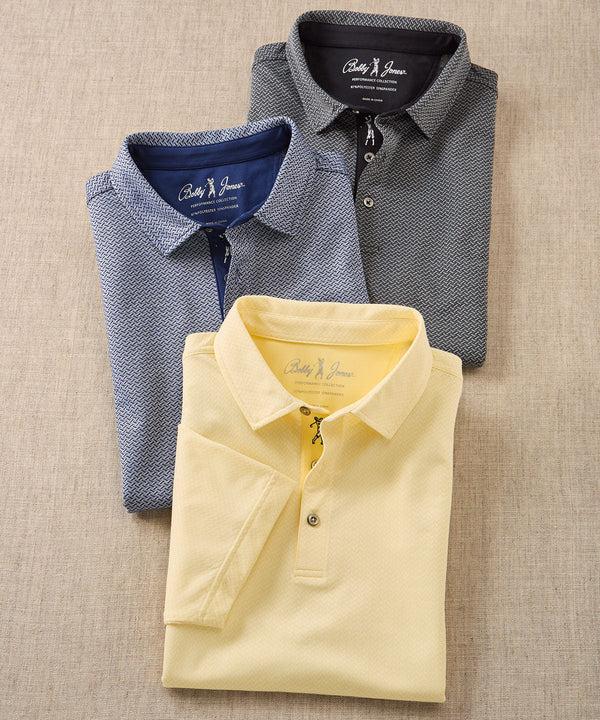 Bobby Jones Performance Geo Jacquard Short Sleeve Polo Shirt