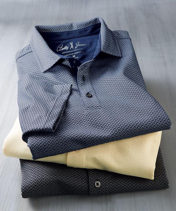 Bobby Jones Performance Geo Jacquard Short Sleeve Polo Shirt