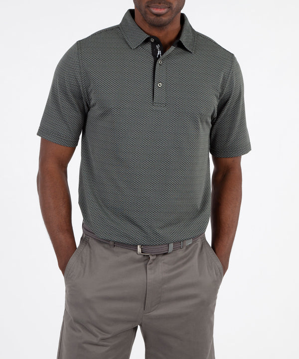 bobby jones Performance Geo Jacquard Short Sleeve Polo Shirt
