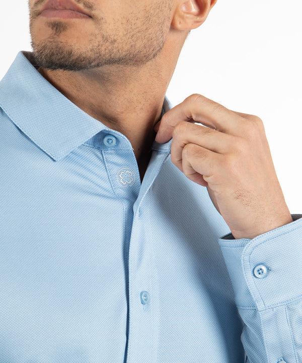 Bobby Jones Performance Jacquard Dash Long-Sleeve Button-Down Sport Shirt