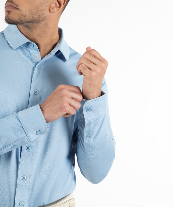 Bobby Jones Performance Jacquard Dash Long-Sleeve Button-Down Sport Shirt