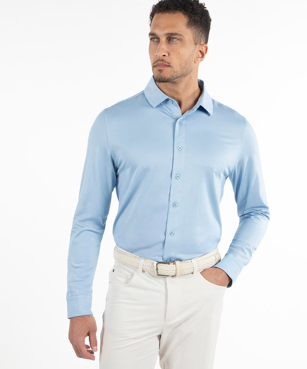 bobby jones Performance Jacquard Dash Long-Sleeve Button-Down Sport Shirt