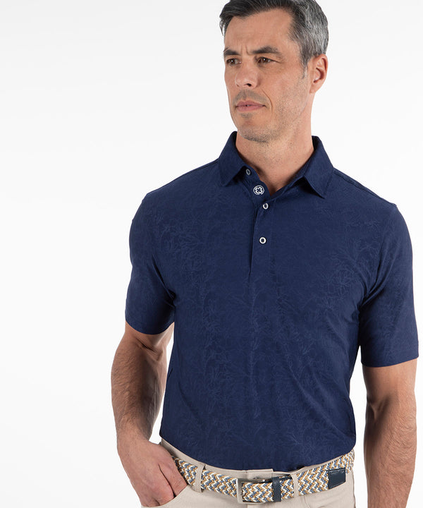 bobby jones Performance Jacquard Magnolia Print Short-Sleeve Polo