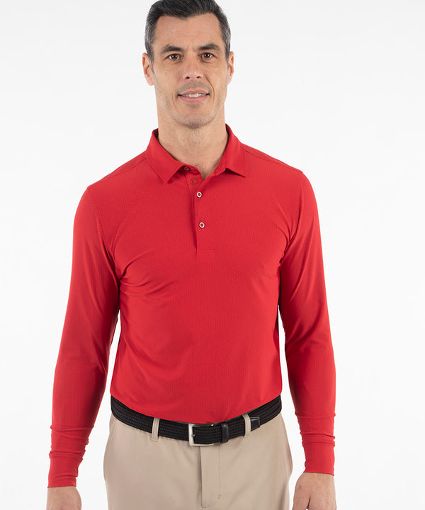 bobby jones Performance Jersey Balata Print Long-Sleeve Polo