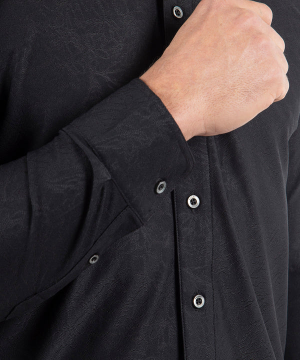 Bobby Jones Performance Magnolia Jacquard Long-Sleeve Button-Down Sport Shirt