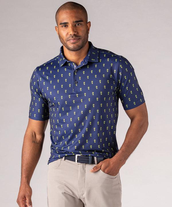 Bobby Jones Performance Pineapple Print Short Sleeve Polo Shirt