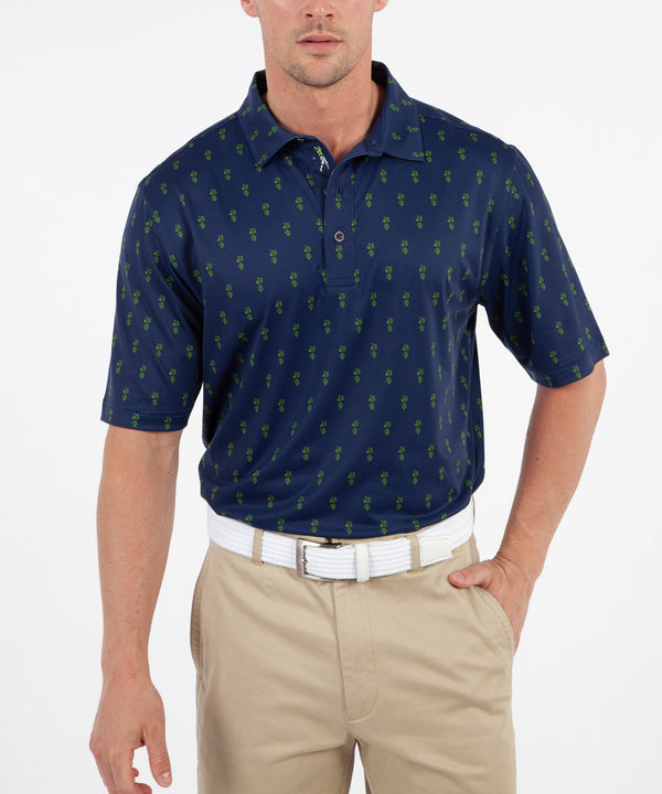 Bobby Jones Performance Pineapple Print Short Sleeve Polo Shirt