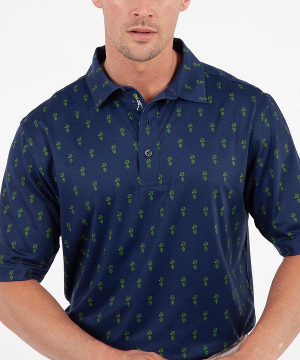 Bobby Jones Performance Pineapple Print Short Sleeve Polo Shirt