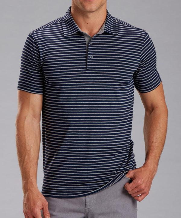 Bobby Jones Rule 18 Tech Control Stripe Short Sleeve Polo
