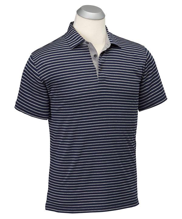 Bobby Jones Rule 18 Tech Control Stripe Short Sleeve Polo