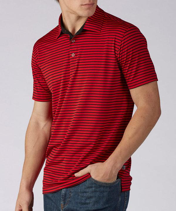 Bobby Jones Rule 18 Tech Control Stripe Short Sleeve Polo