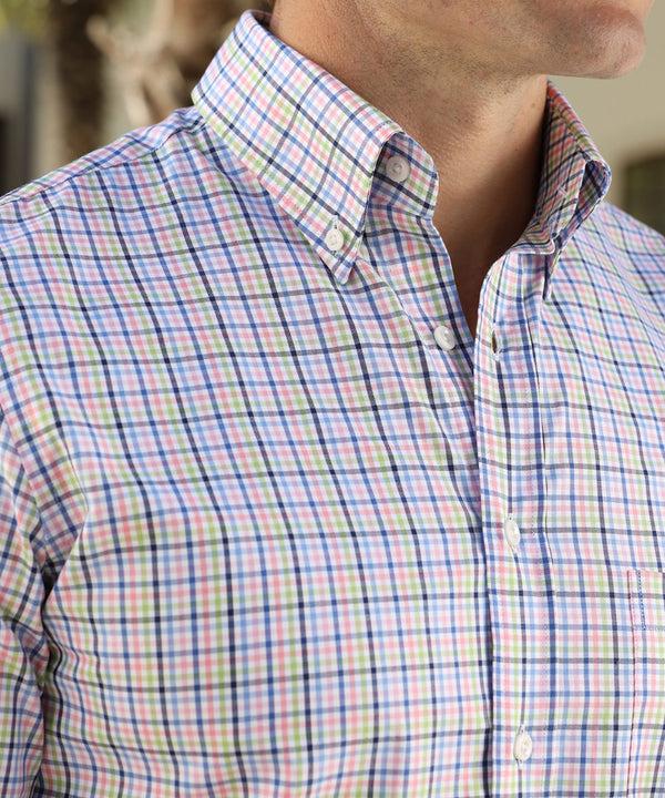 Bobby Jones Signature 100% Cotton Herringbone Check Long Sleeve Sport Shirt