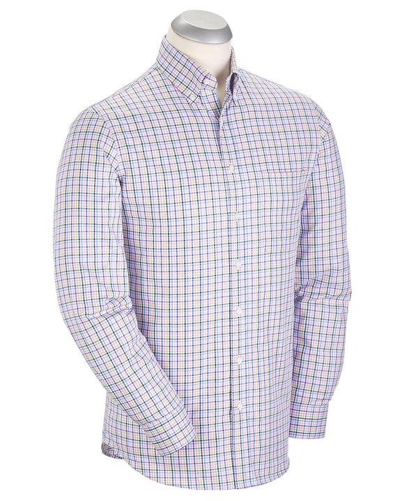 Bobby Jones Signature 100% Cotton Herringbone Check Long Sleeve Sport Shirt