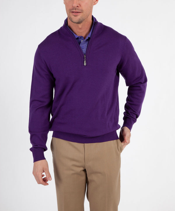 Bobby Jones Signature 100% Merino Wool Quarter-Zip Sweater