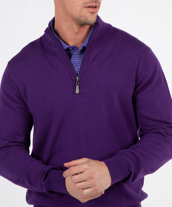 Bobby Jones Signature 100% Merino Wool Quarter-Zip Sweater