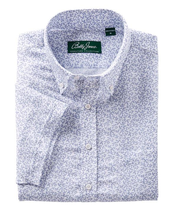 bobby jones Signature Floral Print Short Sleeve Sport Shirt